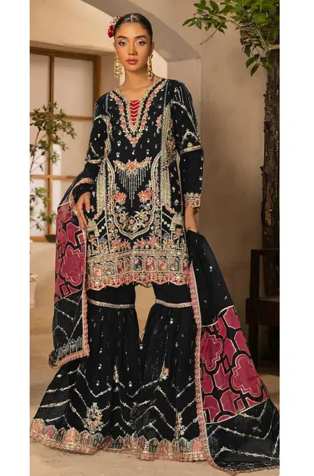 10066 A To D By Zorista Organza Silk Pakistani Sharara Suits Exporters In India
